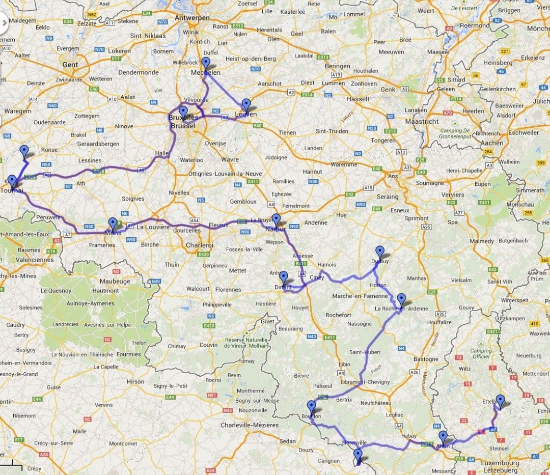 Recorrido bélgica